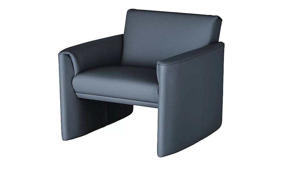 Ledersessel, niedrig - blau - 83 cm - 73 cm - 86 cm - Polstermöbel > Sessel günstig online kaufen