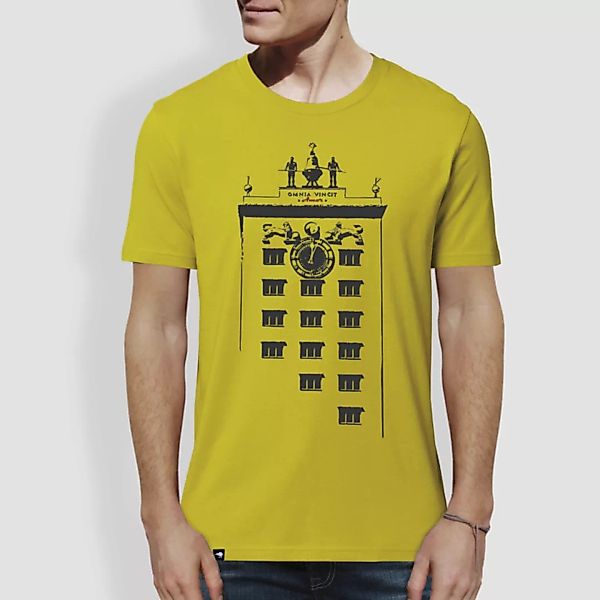 Herren T-shirt, "Turmuhr", Hay Yellow, Roasted Orange günstig online kaufen