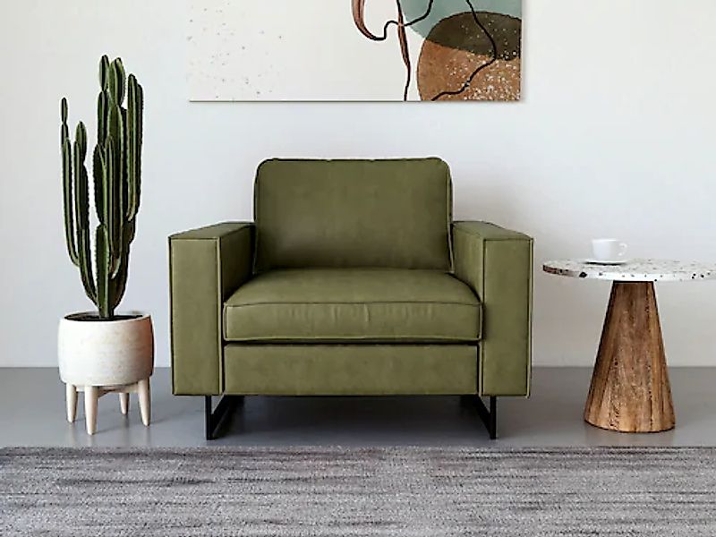 Places of Style Loveseat »Pinto«, mit Keder, Metallfüßen und auch in Cord B günstig online kaufen
