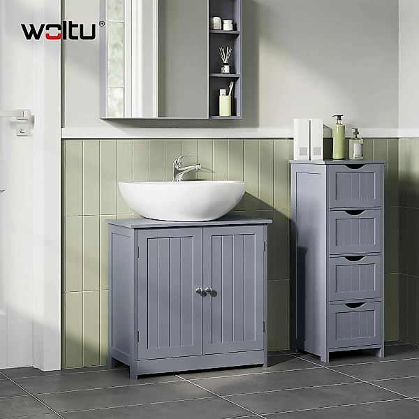 Woltu Waschbeckenunterschrank (1-St) Badezimmerschrank mit 2 günstig online kaufen