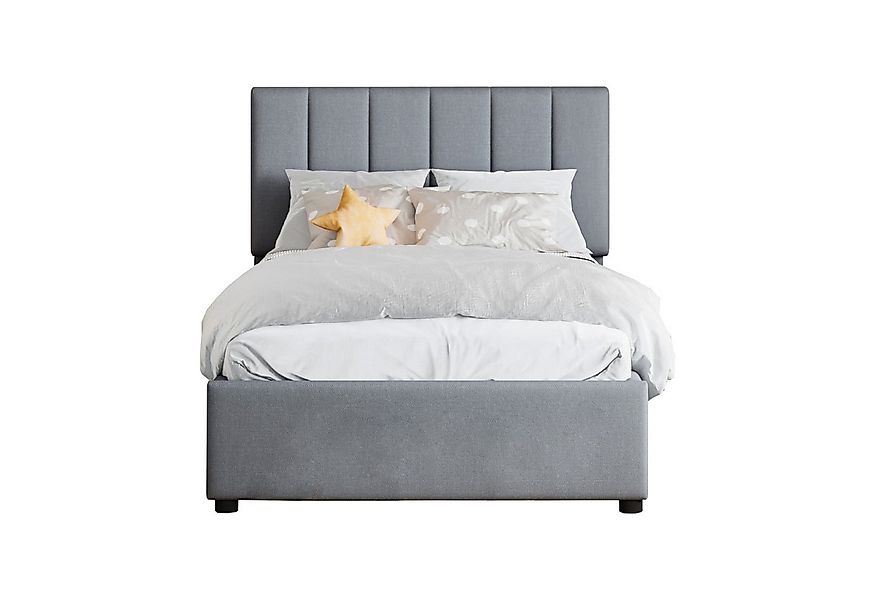 Flieks Polsterbett, Hydraulisches Stauraumbett Einzelbett 90x200cm Leinen günstig online kaufen