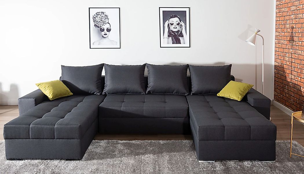 COLLECTION AB Wohnlandschaft "XL-Josy U-Form, Breite 313 cm, Flachgewebe, S günstig online kaufen