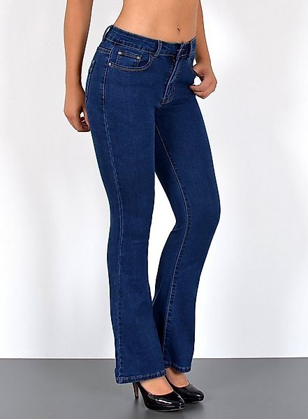 ESRA Bootcut-Jeans Bootcut Jeans Damen High Waist Stretch Wide Leg Jeans bi günstig online kaufen