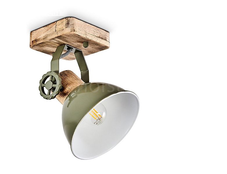 hofstein Deckenleuchte »Cotes« verstellbare Wandlampe aus Metall/Holz in Gr günstig online kaufen