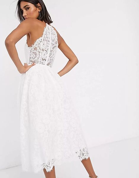 ASOS EDITION – Neckholder-Hochzeitskleid Valerie aus zarter Spitze-Weiß günstig online kaufen
