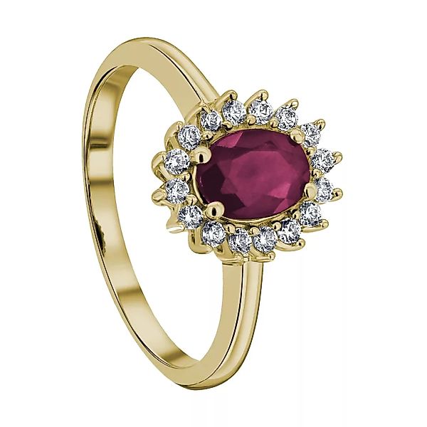 ONE ELEMENT Diamantring "0,25 ct Diamant Brillant Rubin Ring aus 585 Gelbgo günstig online kaufen