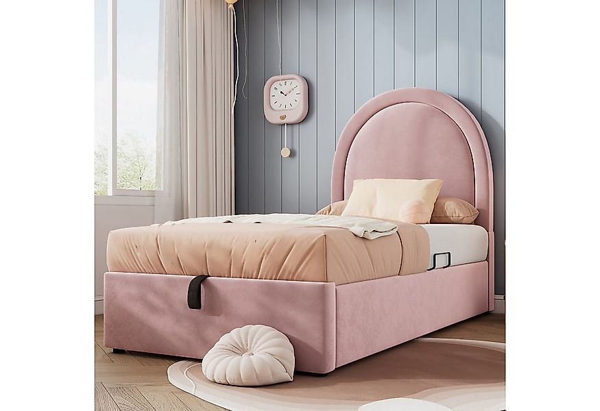 Rutaqian Stauraumbett Polsterbett Kinderbett Einzelbett Jugendbett, (1-tlg. günstig online kaufen