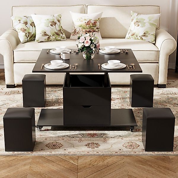 VOWNER Couchtisch 3-in-1-Multifunktions-Couchtisch mit Schublade & günstig online kaufen