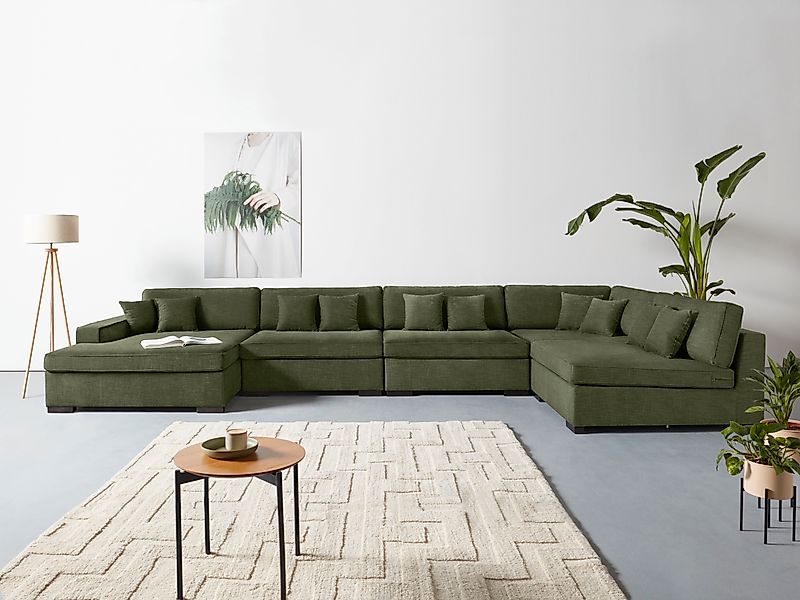 Home affaire Wohnlandschaft »Skara XXL U-Form«, Lounge-Sofa XXL mit Federke günstig online kaufen