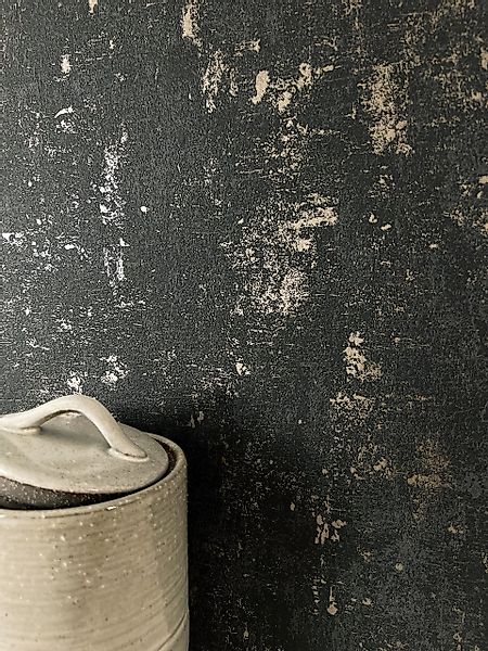 Newroom Vliestapete, Schwarz Tapete Modern Beton günstig online kaufen