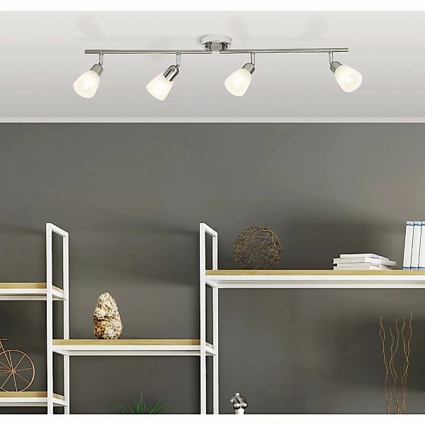 Brilliant LED-Spotrohr Bethany 4-flammig drehbar Eisen und Chrom und Weiß günstig online kaufen