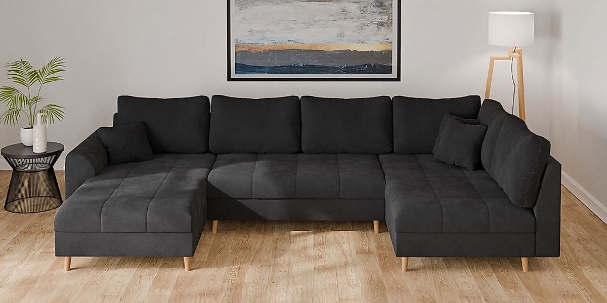 Home affaire Wohnlandschaft "CHARRE U-Form mit Ottomane, Maße B/T/H: 310/16 günstig online kaufen