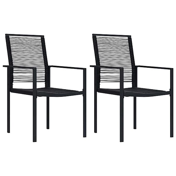 vidaXL Gartenstühle 2 Stk PVC Rattan Schwarz 312171 günstig online kaufen