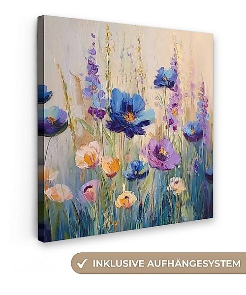 OneMillionCanvasses® Leinwandbild Sommer - Wildblumen - Pinselstriche, Foto günstig online kaufen
