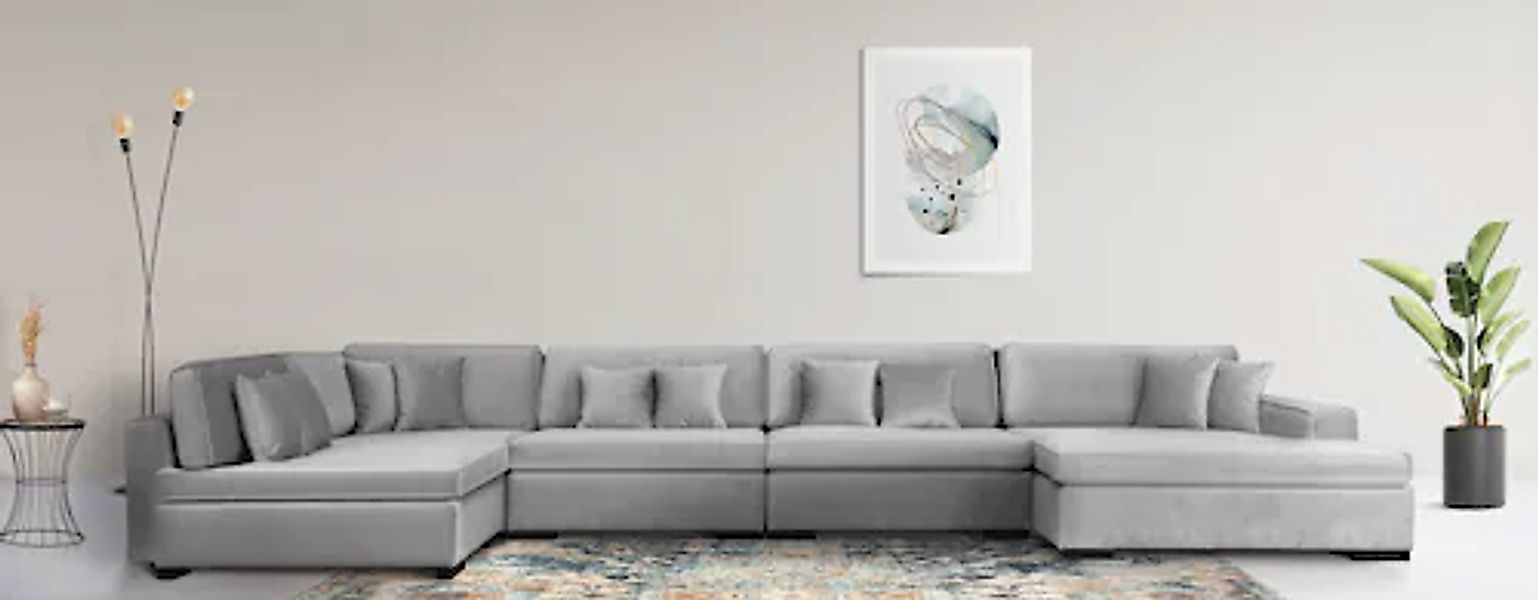 Home affaire Wohnlandschaft »Skara U-Form«, Lounge-Sofa mit Federkernpolste günstig online kaufen