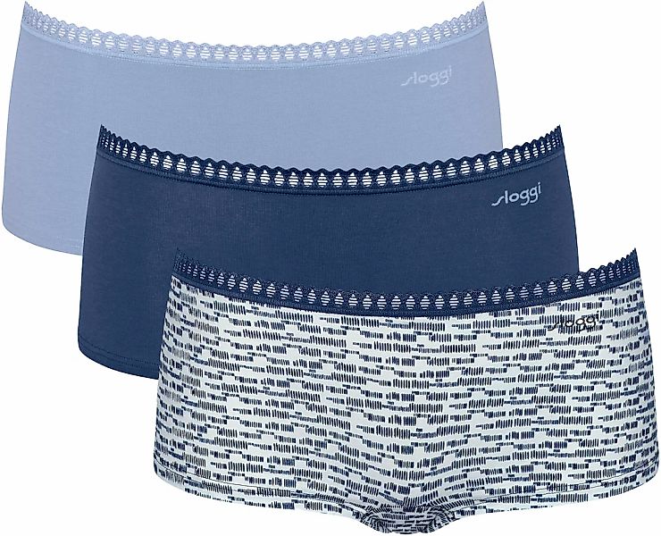 sloggi Retro Pants "GO Crush" 3er Pack, Spitzendetails, Multipack, Baumwoll günstig online kaufen