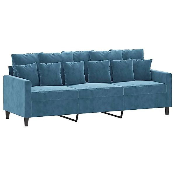 vidaXL 3-Sitzer-Sofa Blau 180 cm Samt 359322 günstig online kaufen