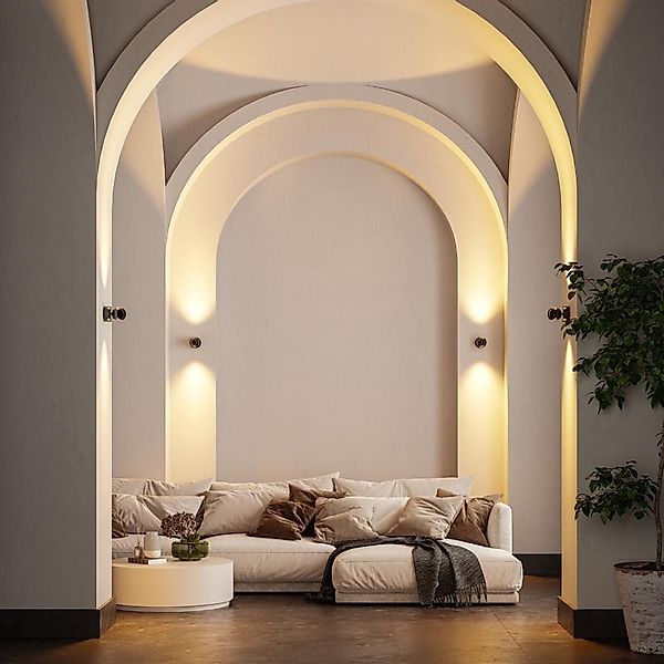 Neona LED Wandleuchte PONTOS Schwarz Chrom, günstig online kaufen