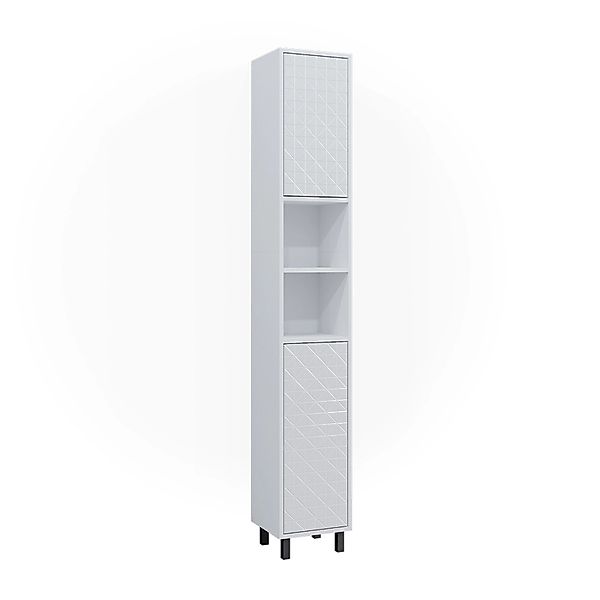 Vicco Badschrank Agasta Weiß Hochglanz 30 x 190 cm günstig online kaufen