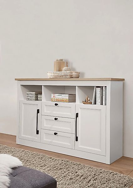 OTTO home Sideboard "Ismund", aus MDF, mit Holz-Zierleiste, schwarzen Metal günstig online kaufen