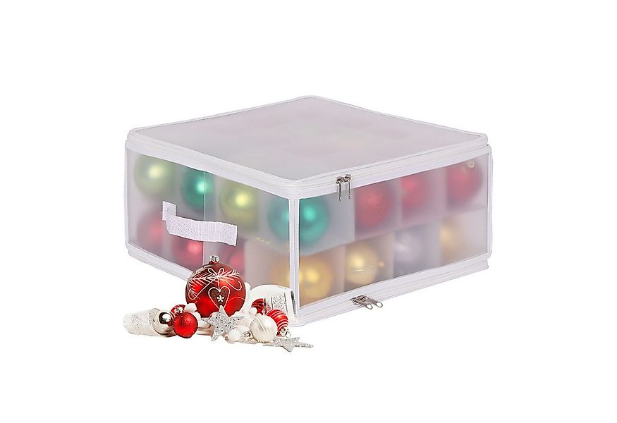 relaxdays Aufbewahrungsbox Weihnachtskugel Aufbewahrungsbox, weiß günstig online kaufen