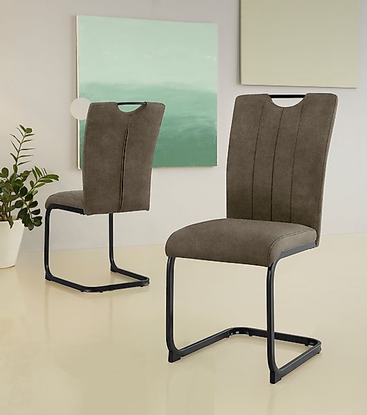 Home affaire Freischwinger "Napoli" (Set) 2 Stk.Vintage-Mikrofaser Bezug, B günstig online kaufen