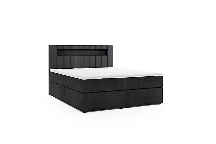 inter Boxspringbett Boxspringbett HANOI Bettkasten Visco Topper LED 180x200 günstig online kaufen