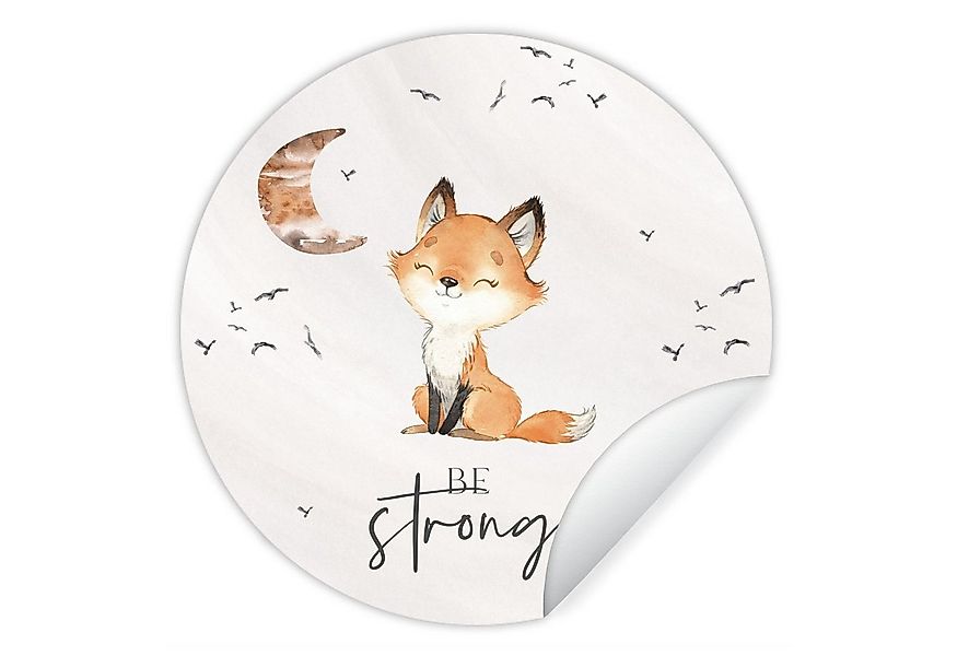 MuchoWow Wandsticker Zitate - Aquarell - Stark sein - Kinder - Fuchs - Tier günstig online kaufen