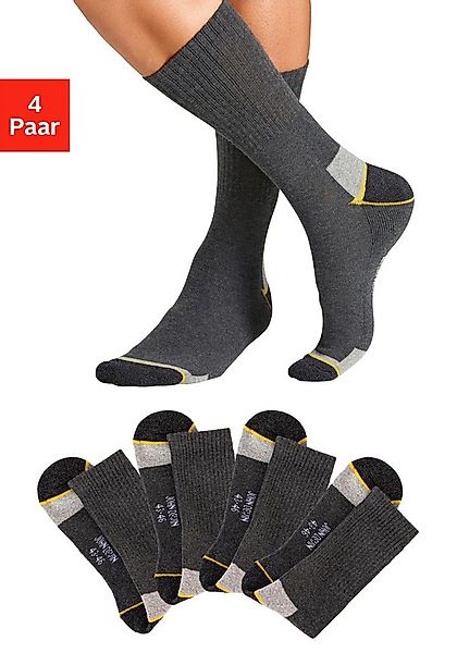 John Devin Arbeitssocken (Packung, 4-Paar) Mit Hochfersen und Überzehen Plü günstig online kaufen