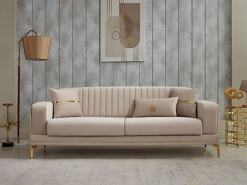 JVmoebel Sofa Couch 3 Sitzer Luxus Dreisitzer Sofa Stoffsofa Polstersofa Be günstig online kaufen