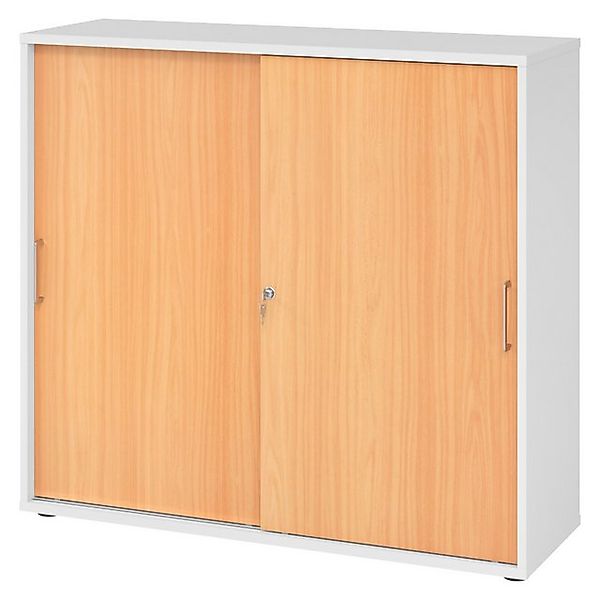 bümö Aktenschrank office Schiebetürenschrank Dekor: Weiß/Buche - Griffe: Bü günstig online kaufen