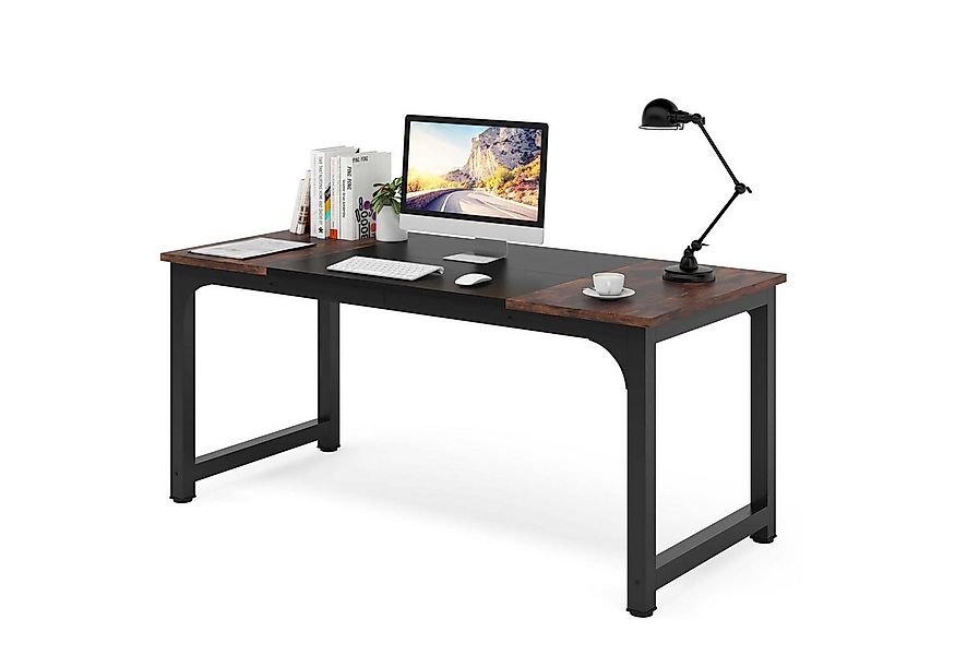 Tribesigns Schreibtisch 160/180x80 cm, großer Industrial Computertisch für günstig online kaufen