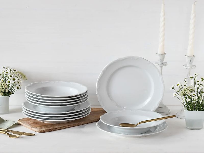 CreaTable Tafelservice »Geschirr-Set Maria Theresia«, (Set, 12 tlg., Teller günstig online kaufen