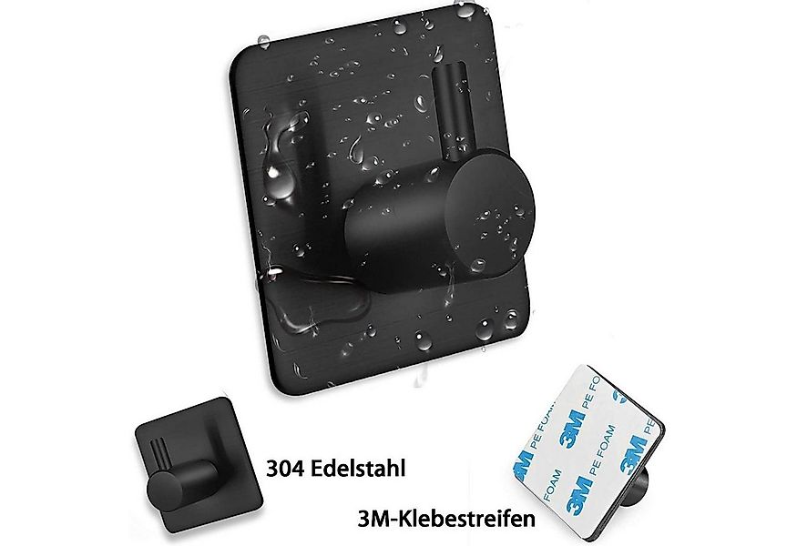 zggzerg Handtuchhaken 4 Stück Klebehaken Handtuchhalter Schwarz Ohne Bohren günstig online kaufen