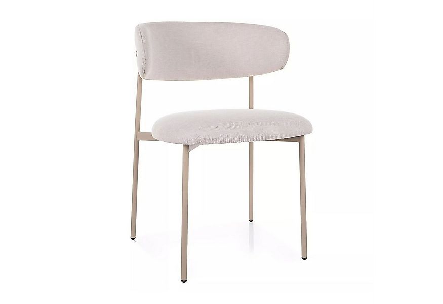 Lookway Polsterstuhl ELYSE KASCHMIR Stuhl in Beige mit kaschmirfarbenen Met günstig online kaufen