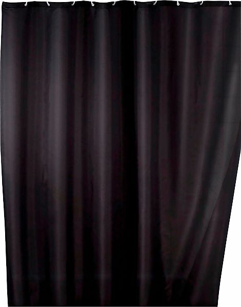 WENKO Duschvorhang "Uni Black" Breite 180 cm Höhe 200 cm, Polyester, waschb günstig online kaufen