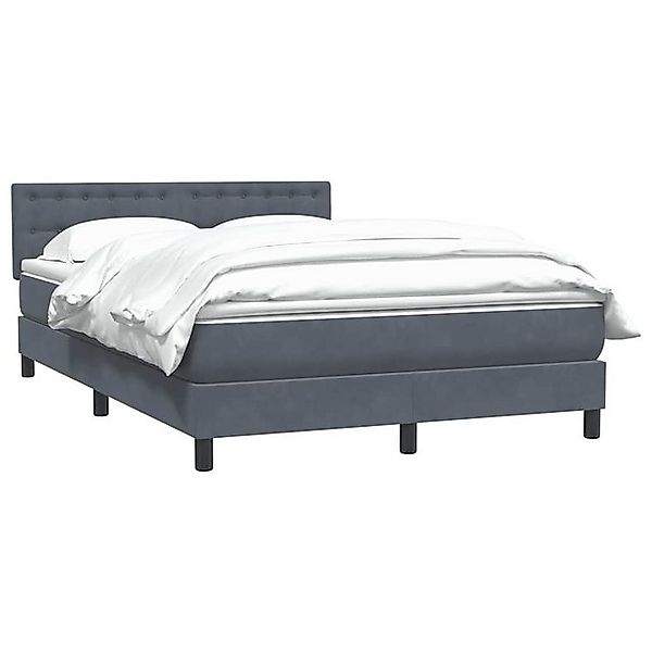 vidaXL Bett Boxspringbett mit Matratze Dunkelgrau 140x210 cm Samt günstig online kaufen