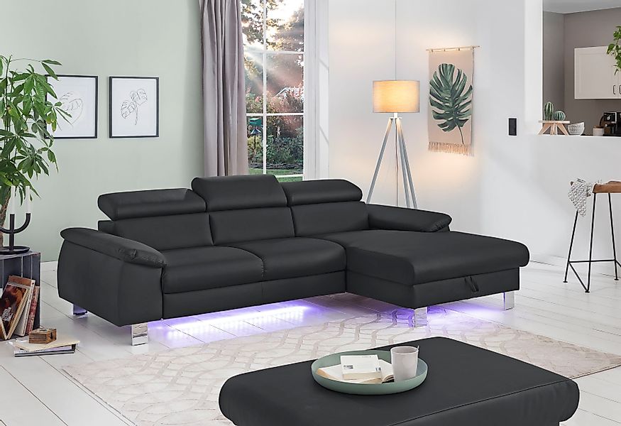 COTTA Ecksofa "Komaris L-Form, B: 244 cm" mit Kopfteilverstellung, optional günstig online kaufen