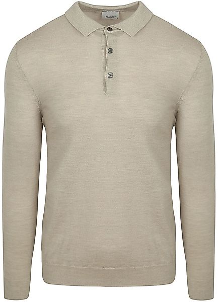Profuomo Longsleeve Poloshirt Merinowolle Beige - Größe XL günstig online kaufen