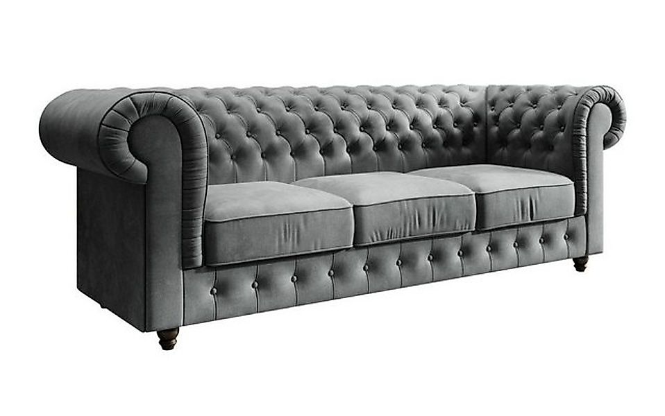 Luxusbetten24 Sofa Chesterfield Sofa Sora, mit Samtbezug günstig online kaufen