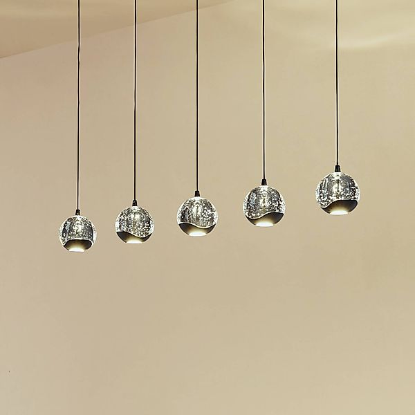 Lucande LED-Pendellampe Hayley, schwarz, 5-fl., länglich günstig online kaufen