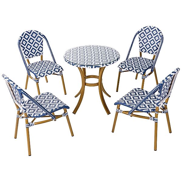 Beliani Gartentisch Set RIFREDDO Marineblau 70x70x88 günstig online kaufen