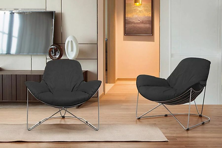 KAWOLA Sessel OSCA Loungesessel Relax-Sessel Stoff schwarz (B/H/T) 80x72x90 günstig online kaufen