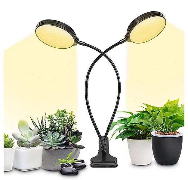 Rosnek Pflanzenlampe 1/2/3/4 Köpfe, dimmbar, ein Clip, Timer, für Zimmerpfl günstig online kaufen