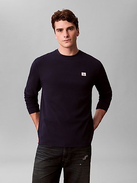 Calvin Klein Jeans Langarmshirt "LS WAFFLE BADGE CREWNK TEE" Mit Rundhalsau günstig online kaufen