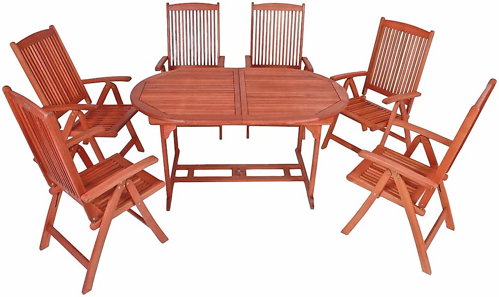 Garden Pleasure Garten-Essgruppe "STOCKHOLM" 7 Stk. tlg. ausziehbar günstig online kaufen