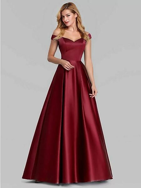 RUZU UG Abendkleid Damen kleid V-Ausschnitt Einfarbig Schulter Cocktailklei günstig online kaufen