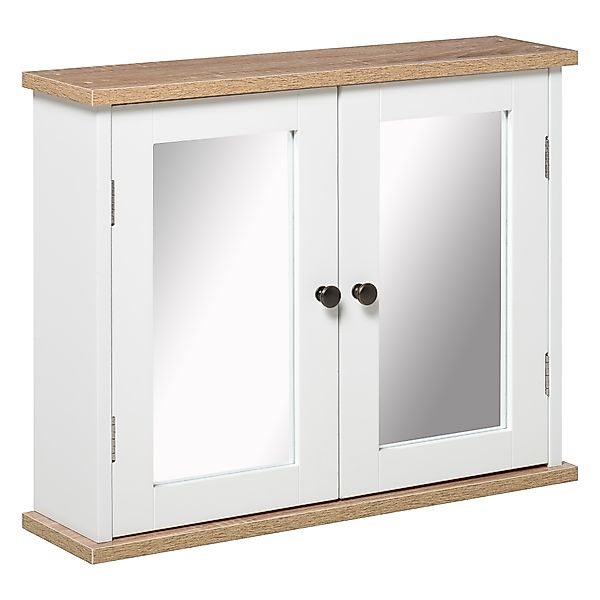 kleankin Wandspiegelschrank für Badezimmer 2 Ebenen mit 1 verstellbaren Reg günstig online kaufen