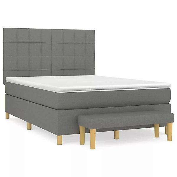 vidaXL Boxspringbett mit Matratze Dunkelgrau 140x200 cm Stoff1398649 günstig online kaufen