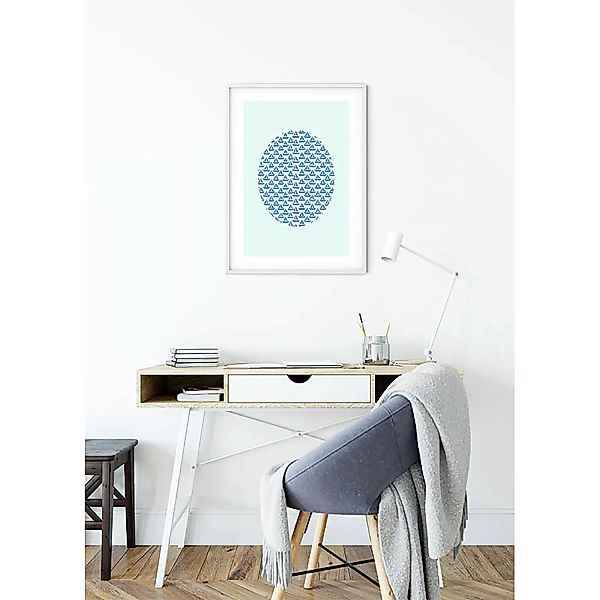 KOMAR Wandbild - Shelly Patterns Aqua - Größe: 50 x 70 cm mehrfarbig Gr. on günstig online kaufen
